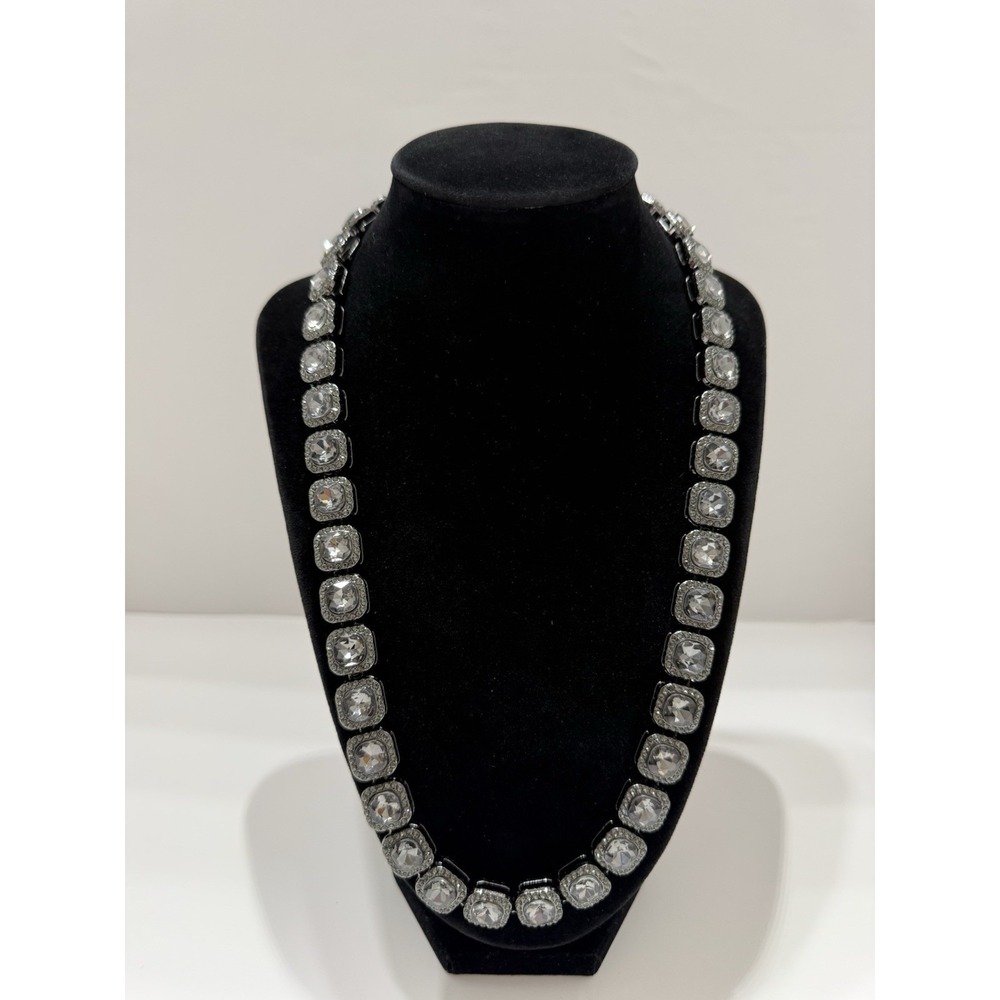 tennis chain black on black necklace iced out vvscz over stainless 23 Inch 12mm